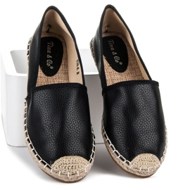 Tina&Co Espadrile slip-on cu piele ecologică negru 1 Tina&Co Espadrile slip-on cu piele ecologică negru 1