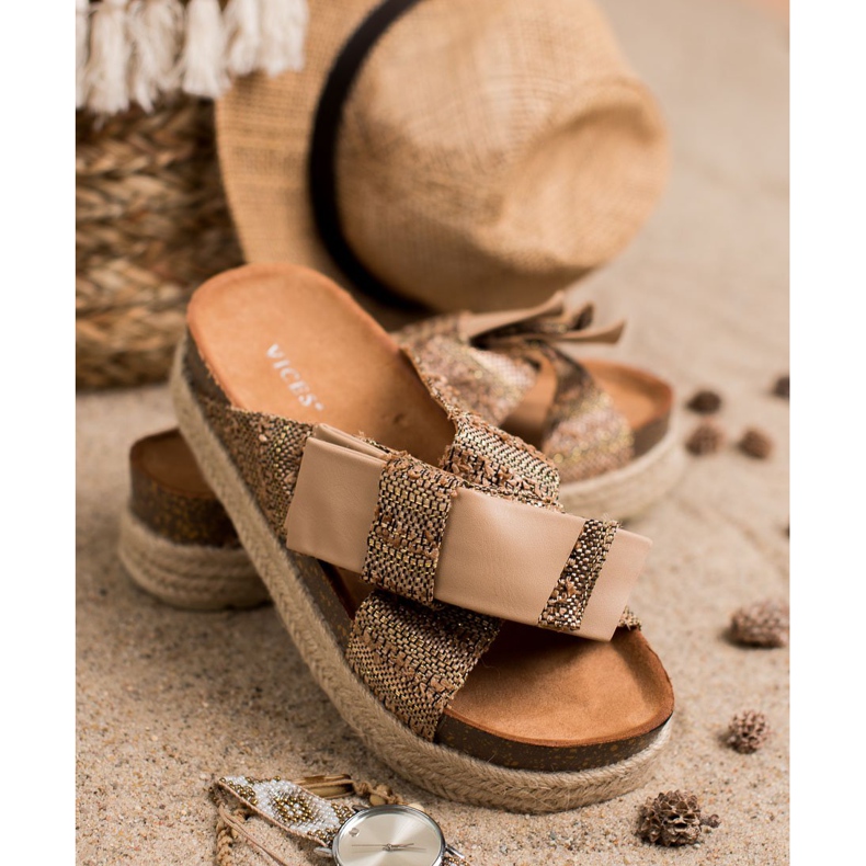 Vices Papuci de casă pe platformă maro 2 Vices Papuci de casă pe platformă maro 2