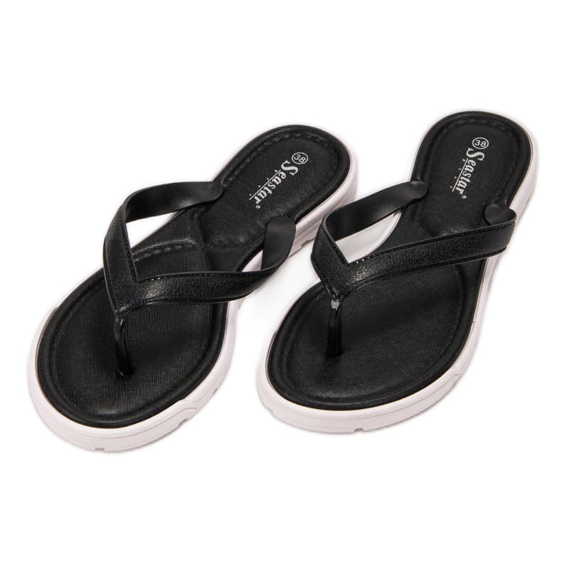 Seastar Flip-flops din cauciuc negru 1