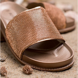 Bestelle Papuci din cauciuc cu zirconiu cubic galben 1