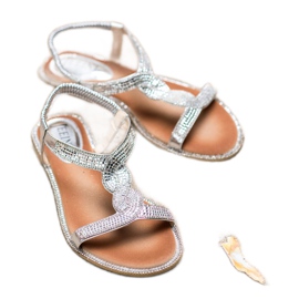 SHELOVET Sandale decorate cu bandă de cauciuc gri 2 SHELOVET Sandale decorate cu bandă de cauciuc gri 2