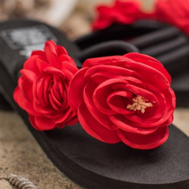 SHELOVET Flip-flops ușoare cu flori negru 1