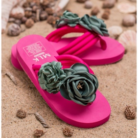 SHELOVET Flip-flops ușoare cu flori roz 2