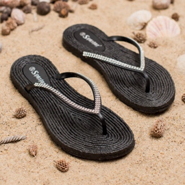 Seastar Flip-flops Cu zirconiu cubic negru 4
