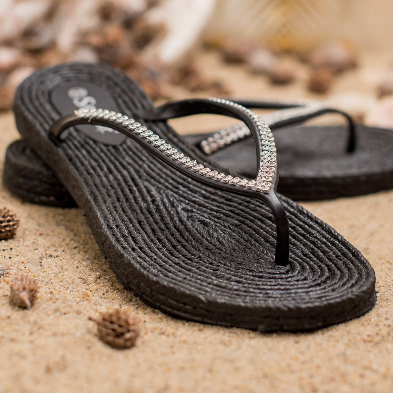 Seastar Flip-flops Cu zirconiu cubic negru 2