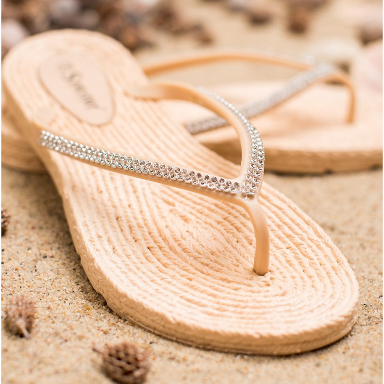 Seastar Flip-flops Cu zirconiu cubic maro 1