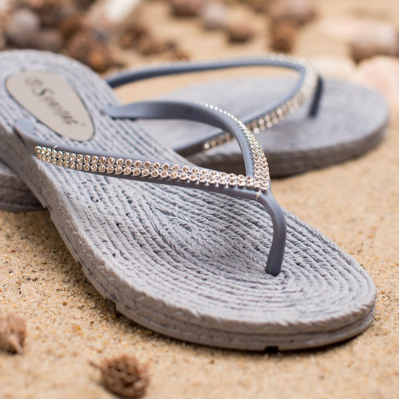 Seastar Flip-flops Cu zirconiu cubic gri 1