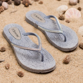 Seastar Flip-flops Cu zirconiu cubic gri 3