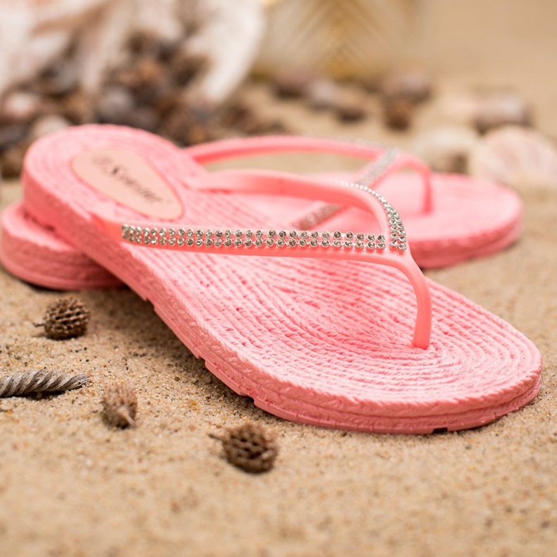 Seastar Flip-flops Cu zirconiu cubic roz 2
