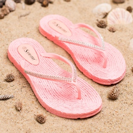 Seastar Flip-flops Cu zirconiu cubic roz 4