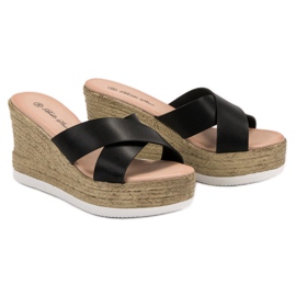 Bello Star Sandale cu pană negru 1