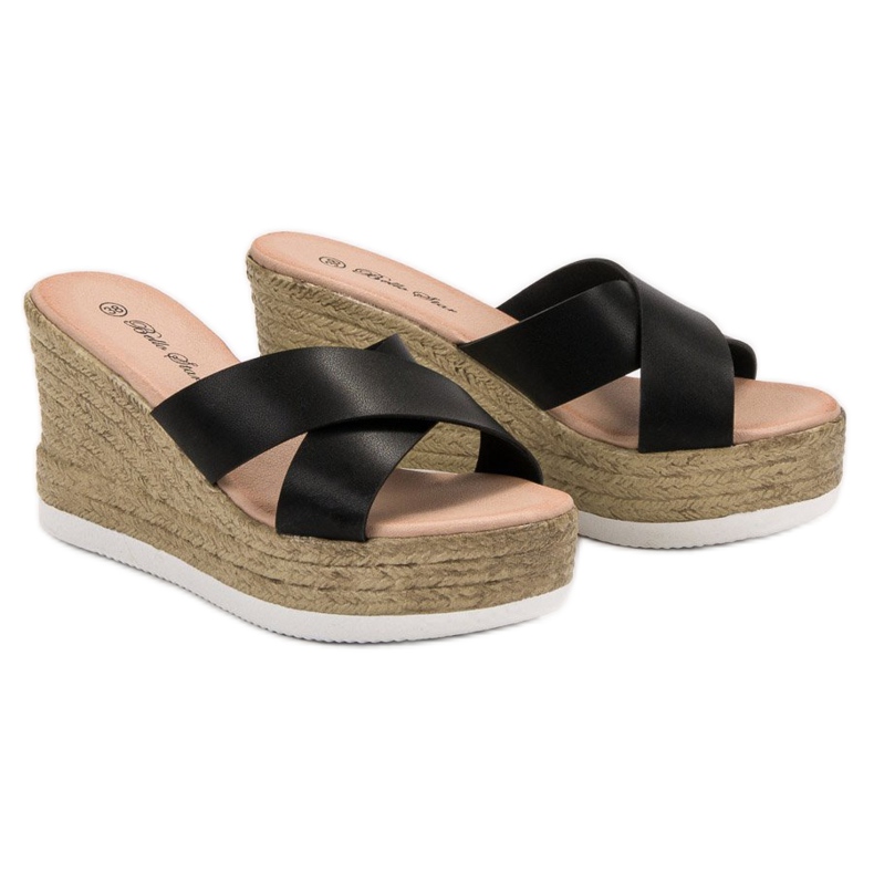 Bello Star Sandale cu pană negru 1