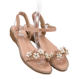 Forever Folie Sandale Cu Flori roz 1 Forever Folie Sandale Cu Flori roz 1