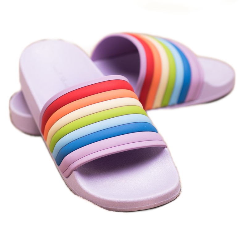 Sweet Shoes Flip Flops din cauciuc colorat violet multicolor 2 Sweet Shoes Flip Flops din cauciuc colorat violet multicolor 2