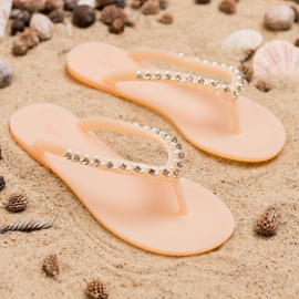 Flip-flops cu decorațiuni VICES bej 3