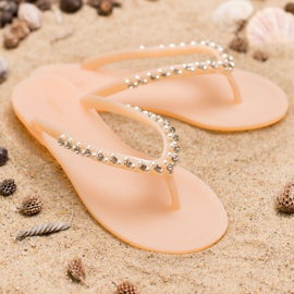 Flip-flops cu decorațiuni VICES bej 2