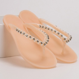 Flip-flops cu decorațiuni VICES bej 4