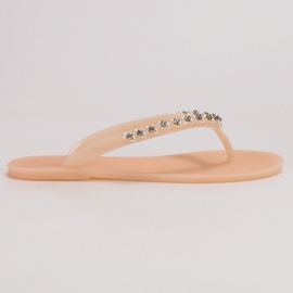 Flip-flops cu decorațiuni VICES bej 5