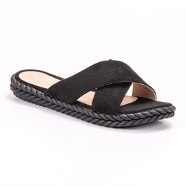 SHELOVET Papuci din piele negru 1 SHELOVET Papuci din piele negru 1