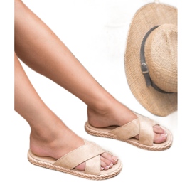 SHELOVET Papuci din piele maro 1 SHELOVET Papuci din piele maro 1