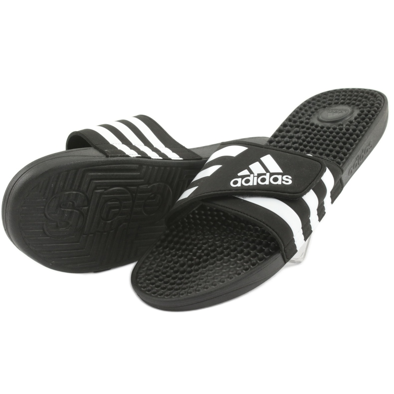 Pantofi Adidas Adissage M F35580 cu velcro alb negru 3