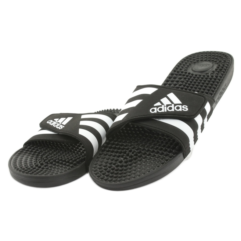 Pantofi Adidas Adissage M F35580 cu velcro alb negru 2