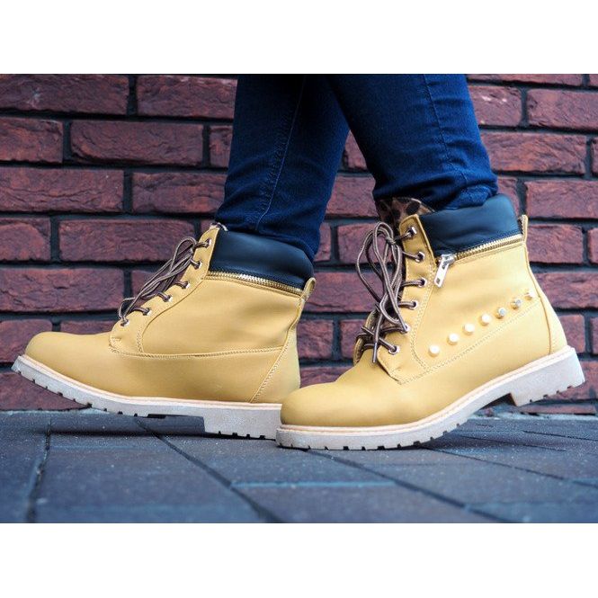 Trappers calzi cu ornamente A06 Camel maro 1