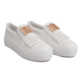 Adidași lăcuți pe pană S-1 Alb 1