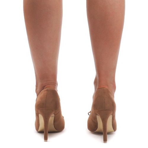 Tocuri înalte din piele de căprioară TR-3H432-4 Camel maro 1