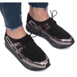 Adidași sport negri pe platforma Calixte negru 1