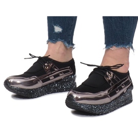 Adidași sport negri pe platforma Calixte negru 2