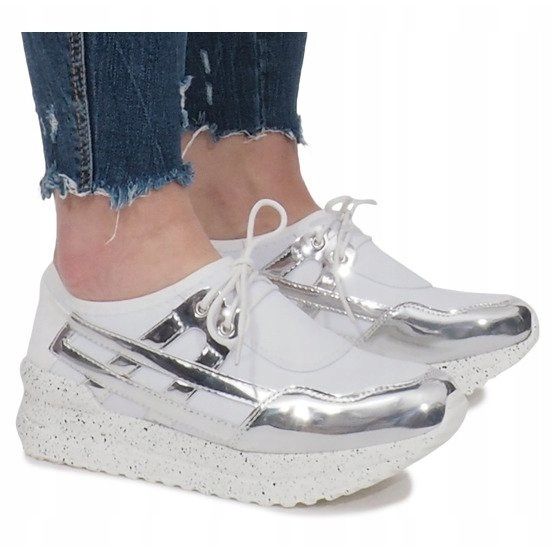 Adidași de sport albi pe platforma Calixte 1