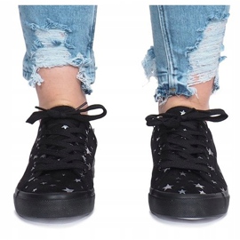 Adidași negri cu stele Brittany negru 1 Adidași negri cu stele Brittany negru 1