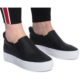 Adidași negri cu deschidere pe o pană Rockvale negru 2