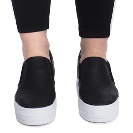 Adidași negri cu deschidere pe o pană Rockvale negru 1