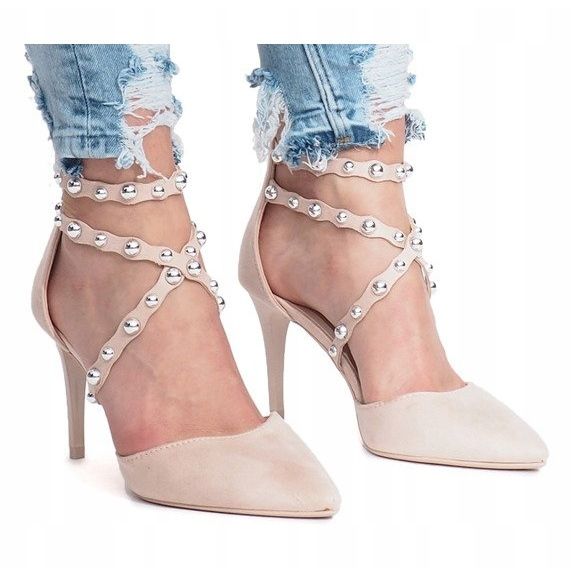 Sandale bej cu toc înalt B-50 1