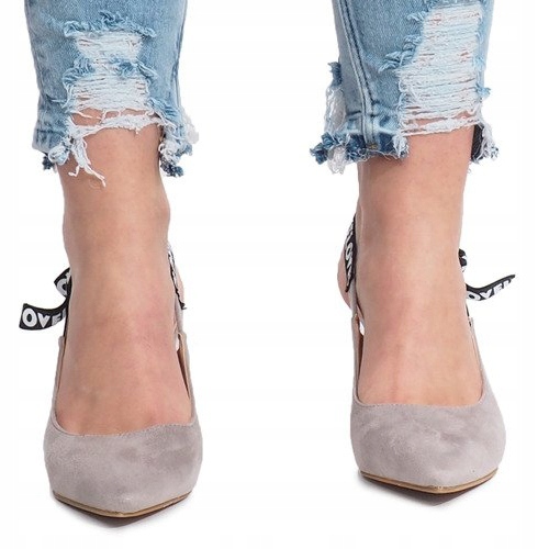 Sandale cu toc înalt gri de la Love Paris 2