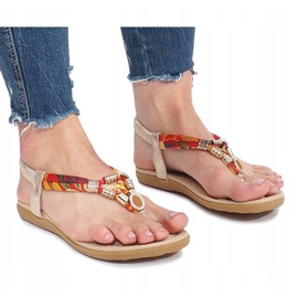 Sandale plate aurii cu diamante Sprat de aur 2