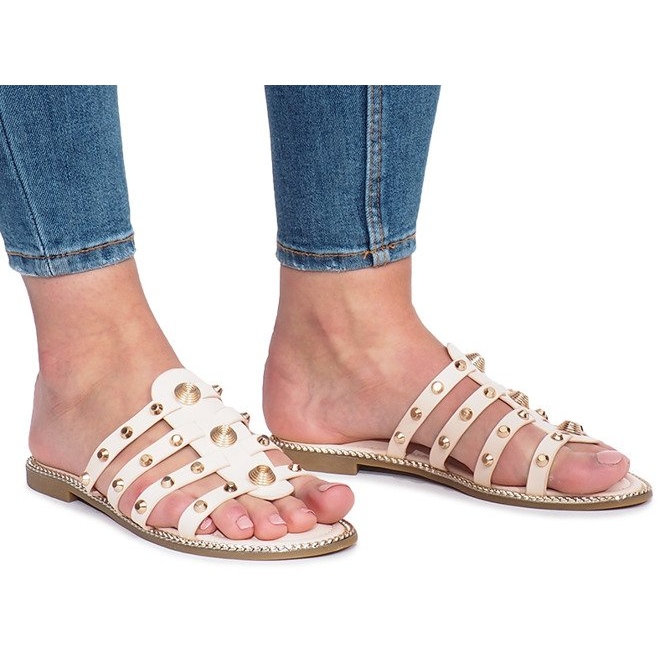 Papuci bej cu știfturi Rabelle 1