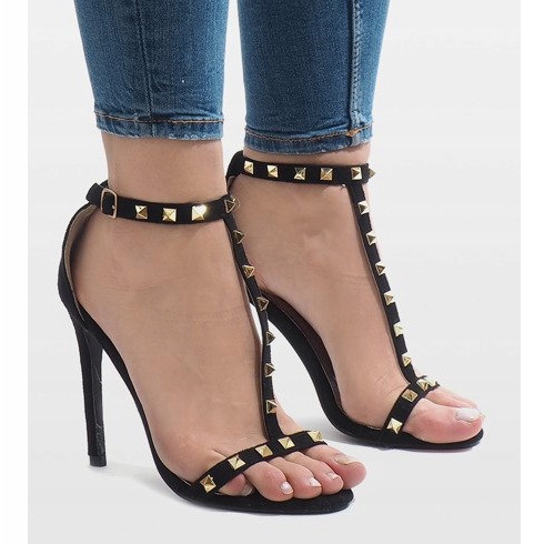 Sandale cu toc înalt negru FB-31 1