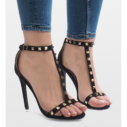 Sandale cu toc înalt negru FB-31 2