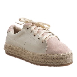 Espadrile dantelate LX-07 roz 1