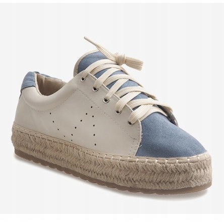 Espadrile cu șiret albastru LX-07 maro 1
