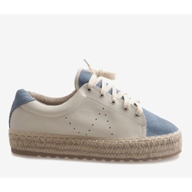 Espadrile cu șiret albastru LX-07 maro 2