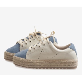 Espadrile cu șiret albastru LX-07 maro 3