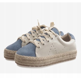 Espadrile cu șiret albastru LX-07 maro 5