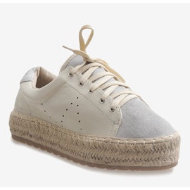 Espadrile dantelate gri LX-07 1