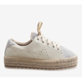 Espadrile dantelate gri LX-07 2