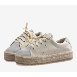 Espadrile dantelate gri LX-07 3