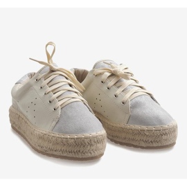 Espadrile dantelate gri LX-07 4